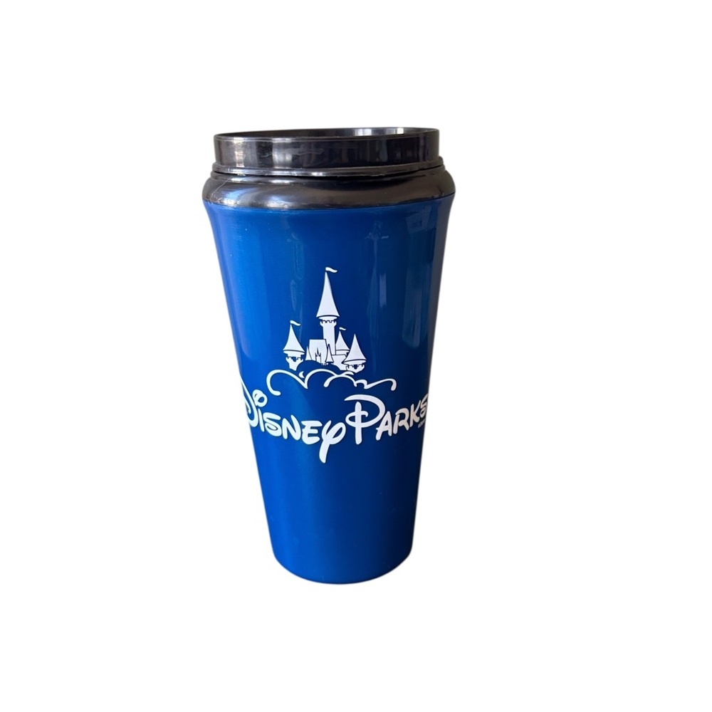 Disney Parks‎ Stylized Castle Design Blue Travel Tumbler Mug with Lid
